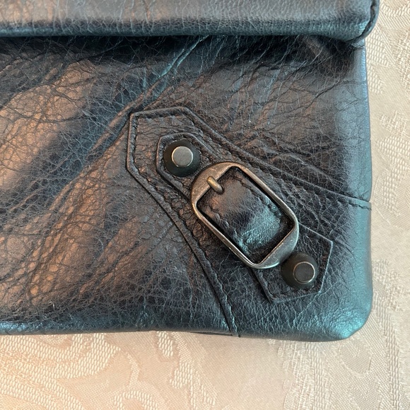 BALENCIAGA Black Lambskin Leather Envelope Clutch Bag 224915 - Picture 11 of 11